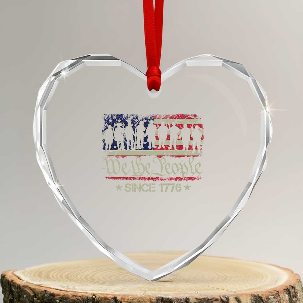We The People Since 1776 Heart Crystal Glass Ornament 250 Years America Anniversary Vintage American Flag - Wonder Print Shop