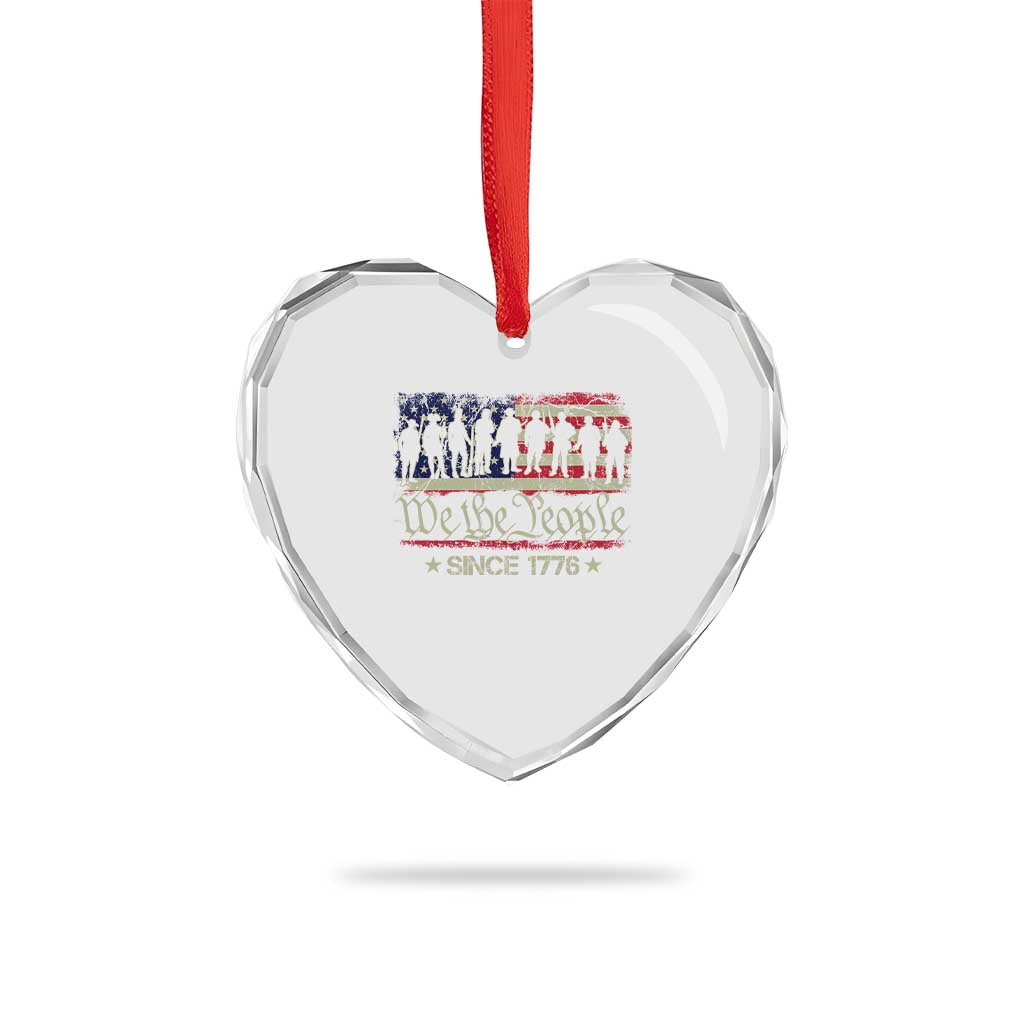We The People Since 1776 Heart Crystal Glass Ornament 250 Years America Anniversary Vintage American Flag - Wonder Print Shop