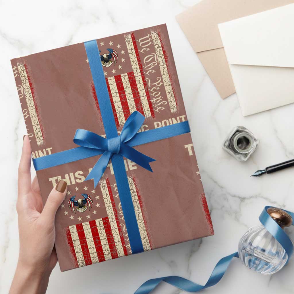 We the People Turning Point Wrapping Paper Roll Vintage American Flag and Freedom Patriotic Eagle - Wonder Print Shop
