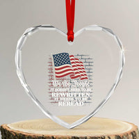 We the People US Flag Heart Crystal Glass Ornament It Needs To Be Reread US Constitution - Wonder Print Shop
