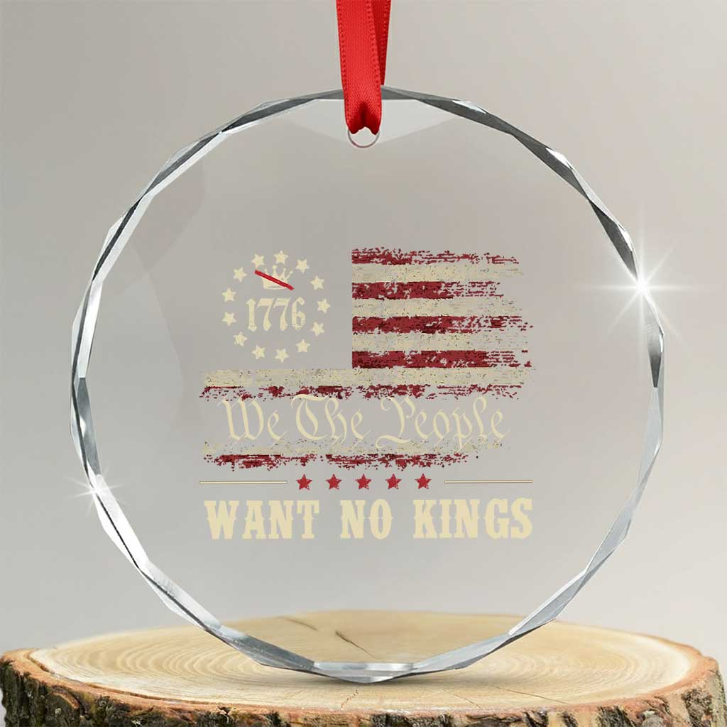 We The People Want No Kings Crystal Glass Ornament Retro June 14th Vintage 1776 Flag Patriotic - Wonder Print Shop