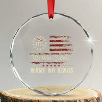 We The People Want No Kings Crystal Glass Ornament Retro June 14th Vintage 1776 Flag Patriotic TS02