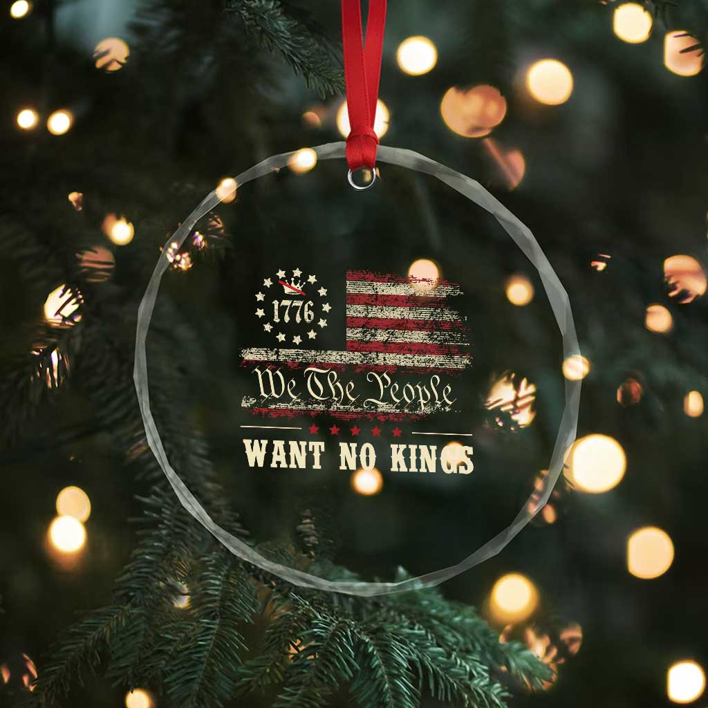 We The People Want No Kings Crystal Glass Ornament Retro June 14th Vintage 1776 Flag Patriotic TS02