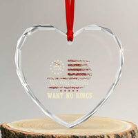 We The People Want No Kings Heart Crystal Glass Ornament Retro June 14th Vintage 1776 Flag Patriotic - Wonder Print Shop