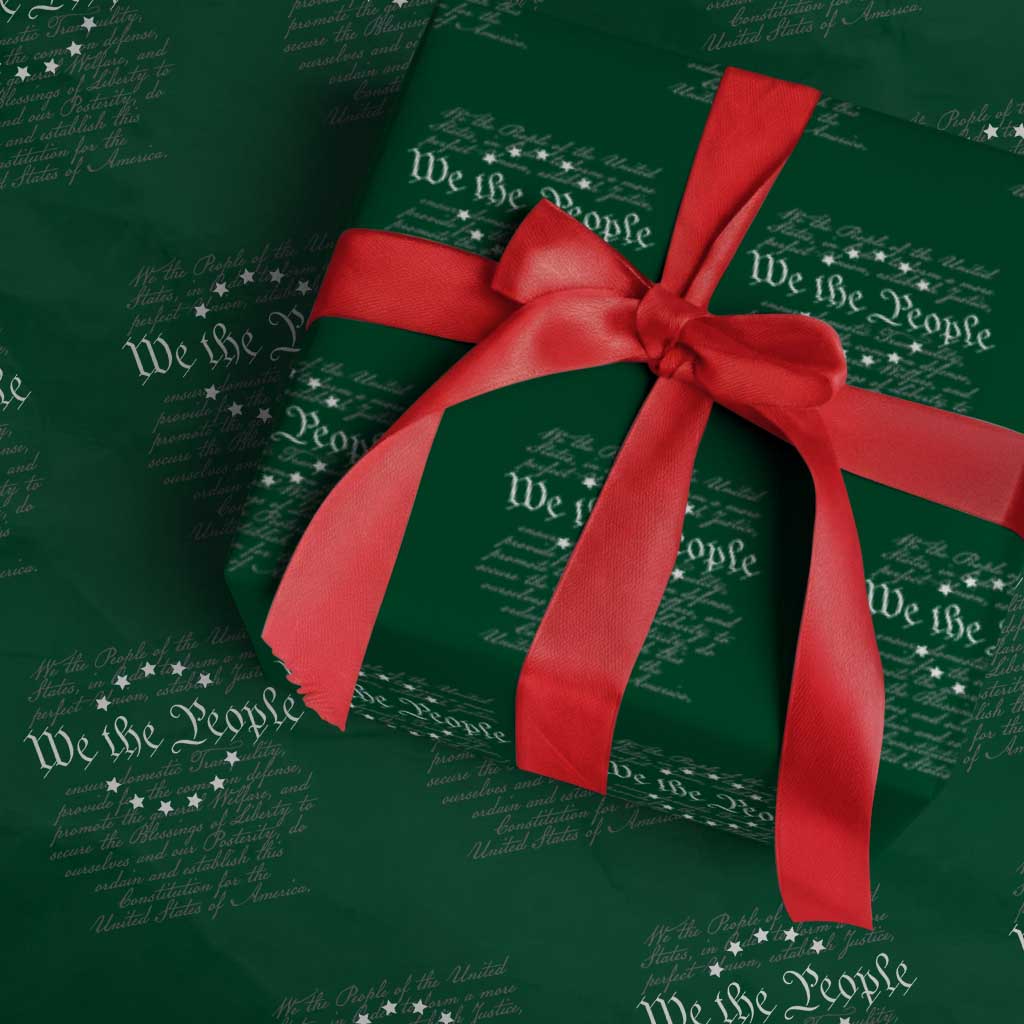 We the People Wrapping Paper Roll US Constitution Preamble 4th Of July Patriotic Stars - Wonder Print Shop