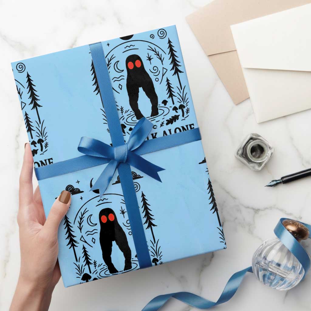 We Walk Alone Fresno Nightcrawler Wrapping Paper Roll California Cryptid Hunter - Wonder Print Shop