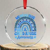 We Wear Blue Child Abuse Prevention Crystal Glass Ornament