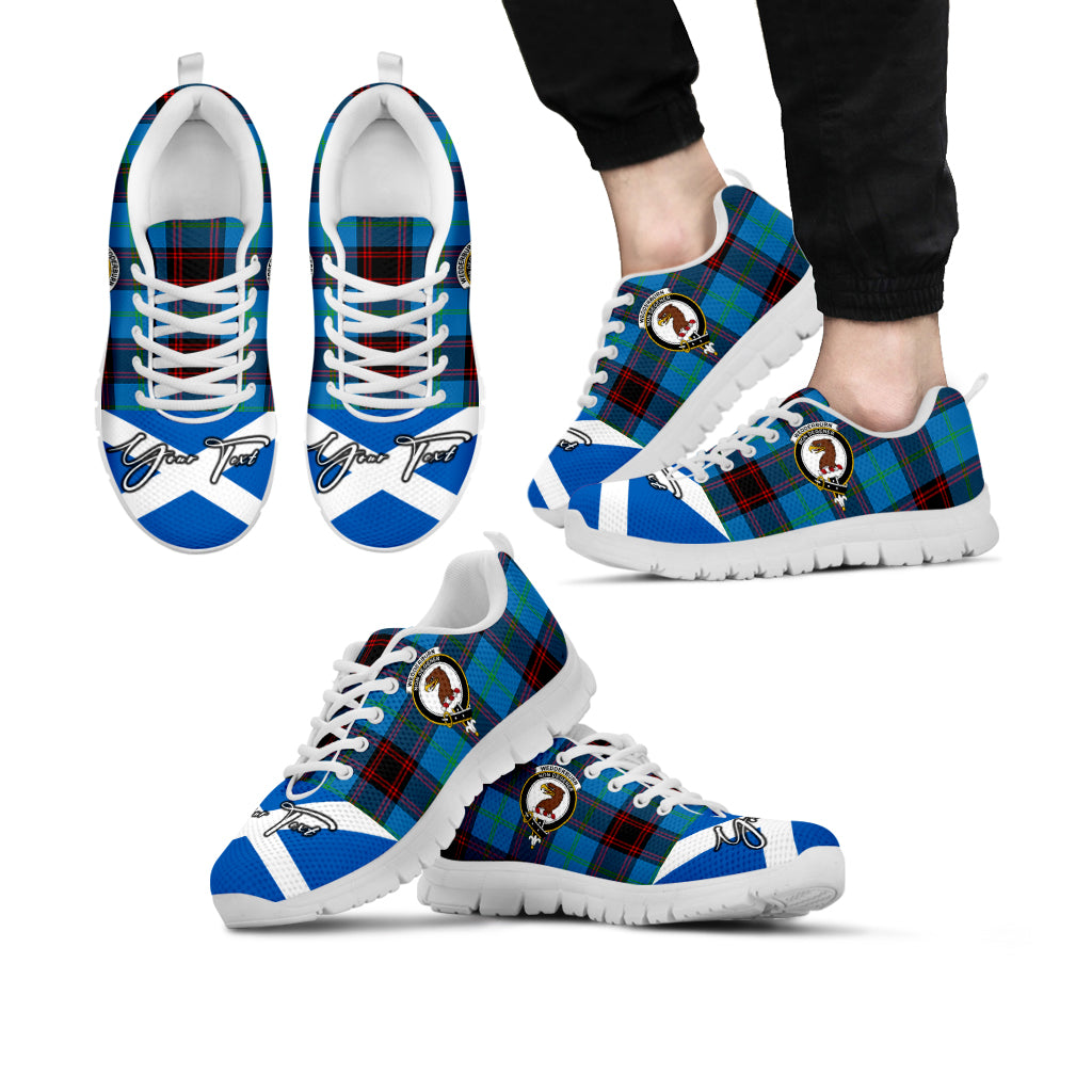 wedderburn-family-crest-tartan-sneaker-tartan-plaid-with-scotland-flag-shoes-personalized-your-signature