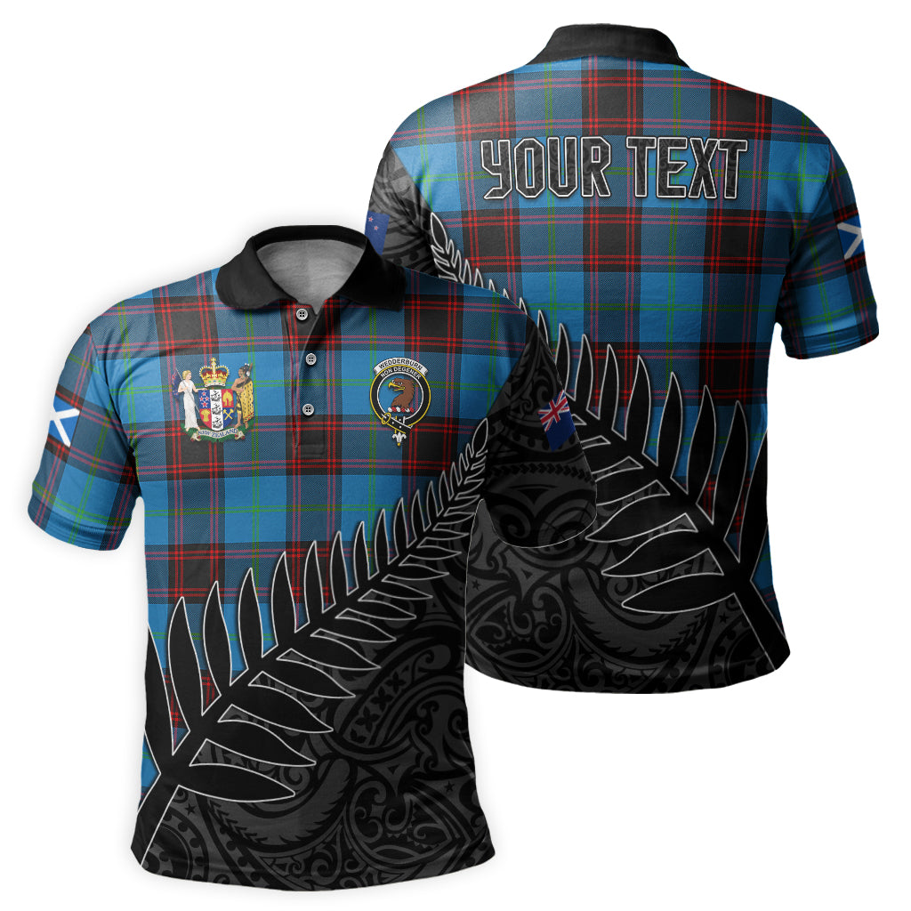 wedderburn-tartan-family-crest-golf-shirt-with-fern-leaves-and-coat-of-arm-of-new-zealand-personalized-your-name-scottish-tatan-polo-shirt