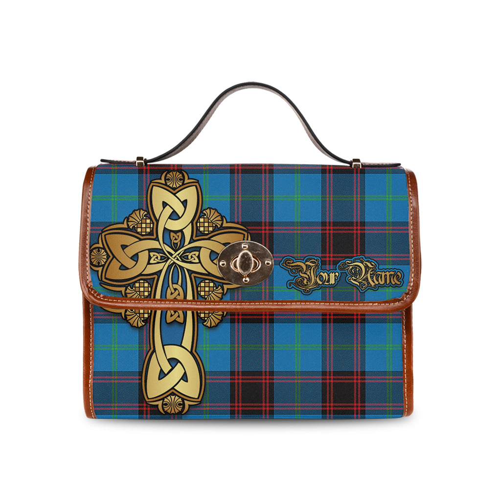 wedderburn-tartan-canvas-bag-personalize-your-name-with-golden-thistle-and-celtic-cross-canvas-bag