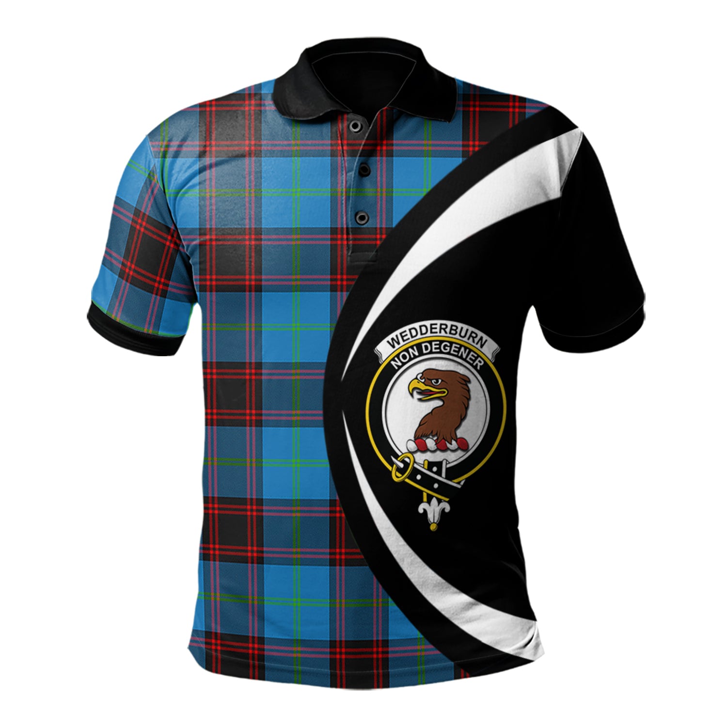 scottish-wedderburn-clan-crest-circle-style-tartan-polo-shirt