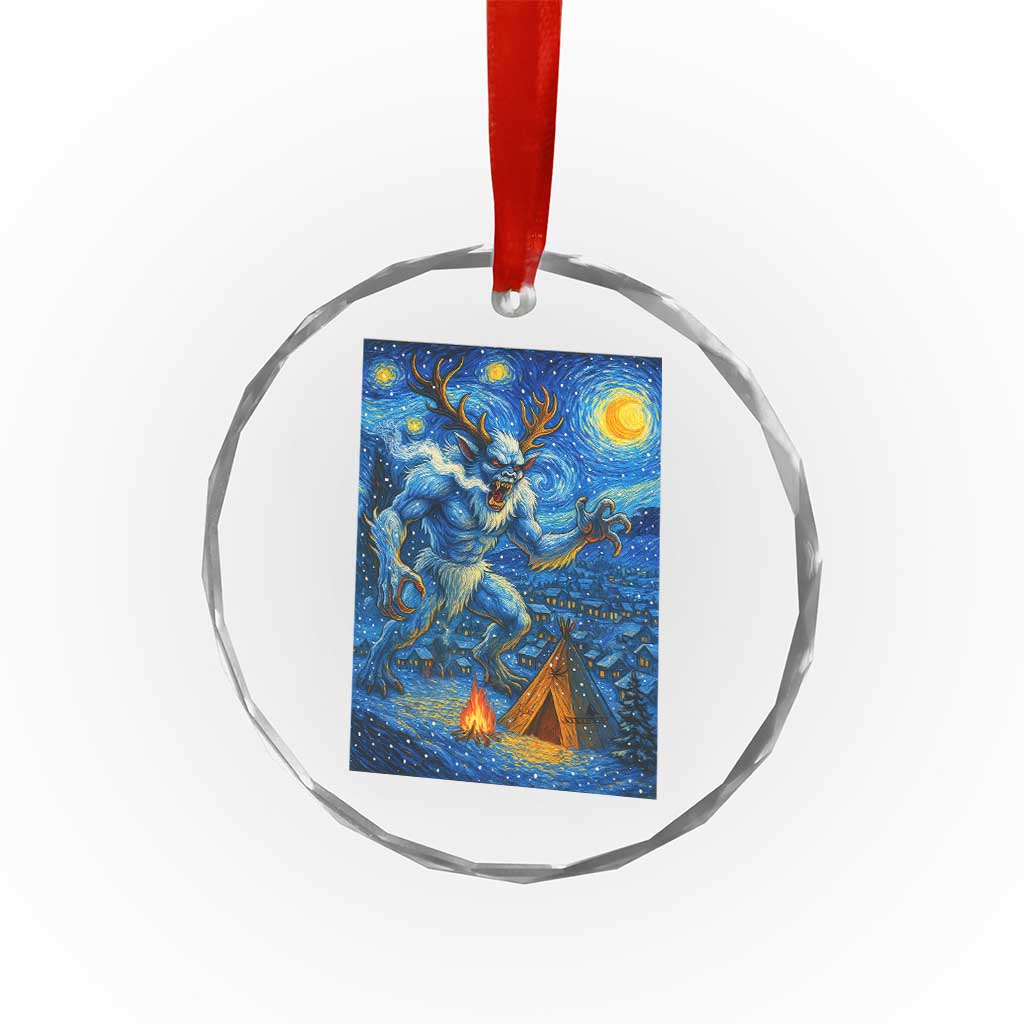 Wedigo Cryptid Christmas Crystal Glass Ornament Native American Starry Night Xmas - Wonder Print Shop