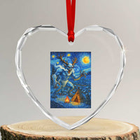 Wedigo Cryptid Christmas Heart Crystal Glass Ornament Native American Starry Night Xmas - Wonder Print Shop