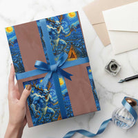 Wedigo Cryptid Xmas Wrapping Paper Roll Native American Starry Night Xmas - Wonder Print Shop