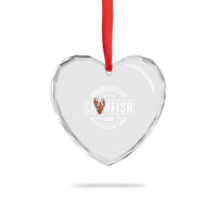 Weekend Forecast Crawfish With A Chance Of Beer Heart Crystal Glass Ornament