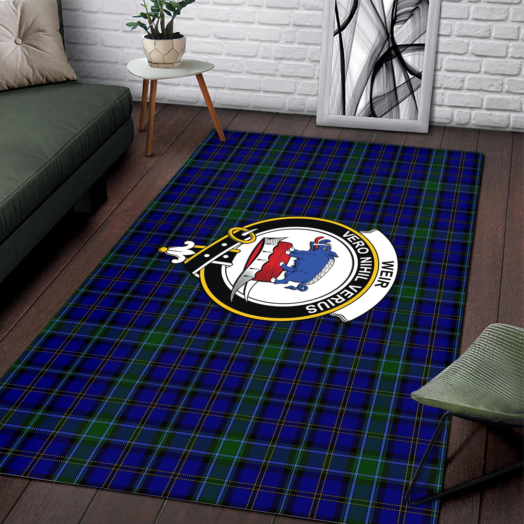 weir-clan-tartan-rug-family-crest-tartan-plaid-rug-clan-scotland-tartan-area-rug