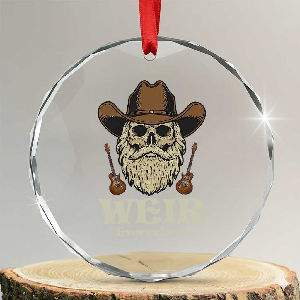 Weir Everywhere Western Skull Guitarist Crystal Glass Ornament Legendary Musician Memorial Retro Tribute for Fans