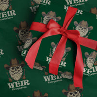 Weir Everywhere Western Skull Guitarist Wrapping Paper Roll Legendary Musician Memorial Retro Tribute for Fans