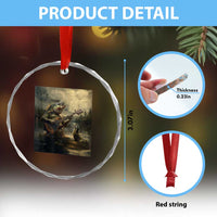 Weird Bass Fish Playing Bass Guitar Crystal Glass Ornament Funny Cursed Meme - Wonder Print Shop