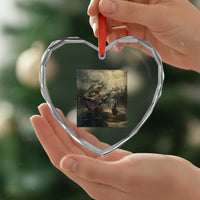 Weird Bass Fish Playing Bass Guitar Heart Crystal Glass Ornament Funny Cursed Meme - Wonder Print Shop