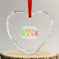 Welcome Back to School Bus Driver Heart Crystal Glass Ornament First Day for School Gifts