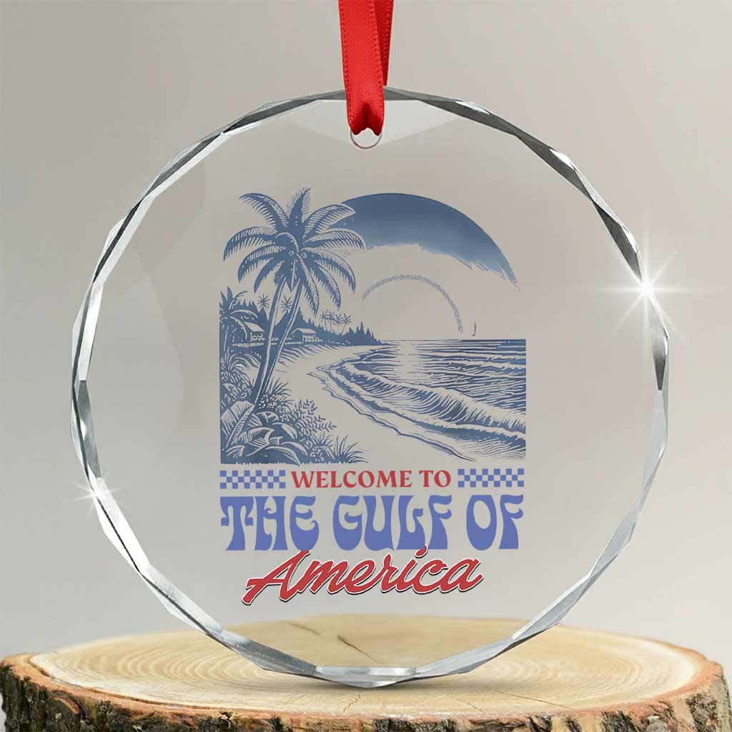 Welcome To America's Gulf Crystal Glass Ornament Retro Vintage Beach - Wonder Print Shop