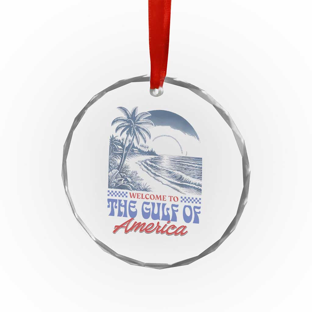 Welcome To America's Gulf Crystal Glass Ornament Retro Vintage Beach - Wonder Print Shop
