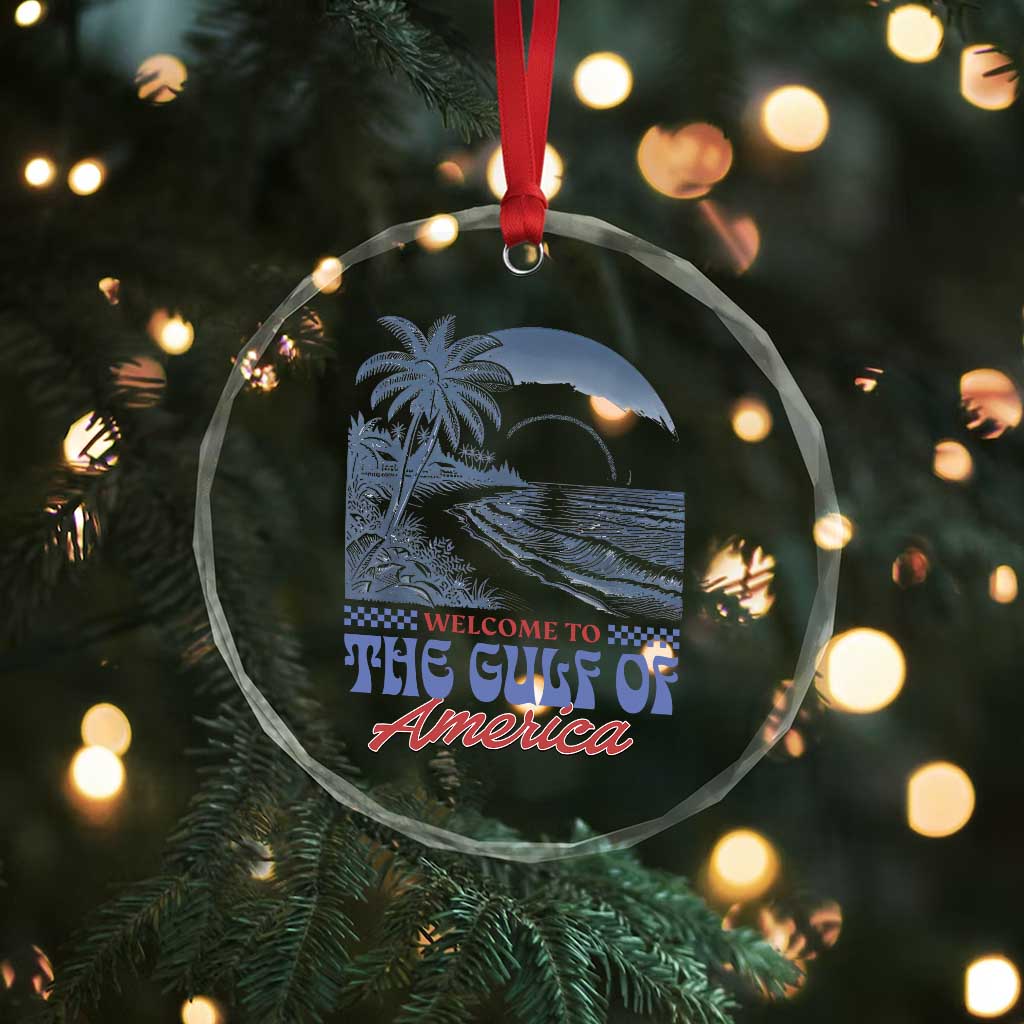 Welcome To America's Gulf Crystal Glass Ornament Retro Vintage Beach - Wonder Print Shop