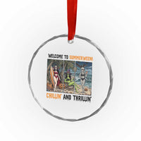 Welcome To Summerween Chillin And Thrillin Crystal Glass Ornament Funny Summer Halloween
