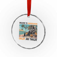 Welcome To Summerween Chillin And Thrillin Crystal Glass Ornament Spooky Beach Party Gift