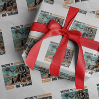Welcome To Summerween Chillin And Thrillin Wrapping Paper Roll Spooky Beach Party Gift