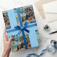 Welcome To Summerween Chillin And Thrillin Wrapping Paper Roll Spooky Beach Party Gift
