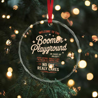 Welcome To The Boomer Playground Crystal Glass Ornament Funny Baby Boomer Generation - Wonder Print Shop