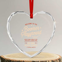 Welcome To The Boomer Playground Heart Crystal Glass Ornament Funny Baby Boomer Generation - Wonder Print Shop