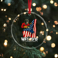 Welder Patriotic American Flag Crystal Glass Ornament - Wonder Print Shop