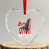 Welder Patriotic American Flag Heart Crystal Glass Ornament - Wonder Print Shop