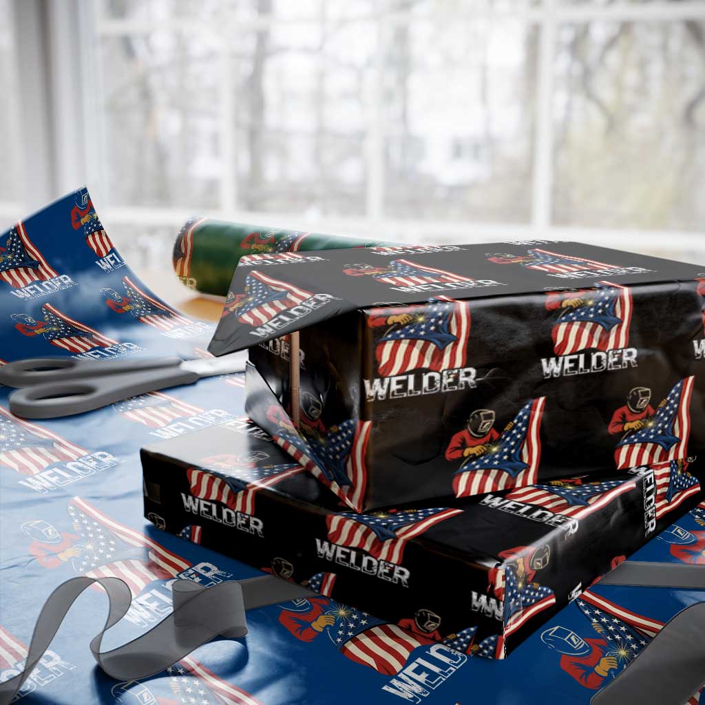 Welder Patriotic American Flag Wrapping Paper Roll - Wonder Print Shop