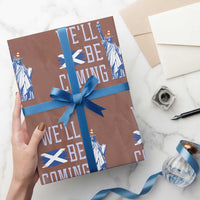 We'll Be Coming Scotland to USA Wrapping Paper Roll Scottish Fans Statue of Liberty - Wonder Print Shop