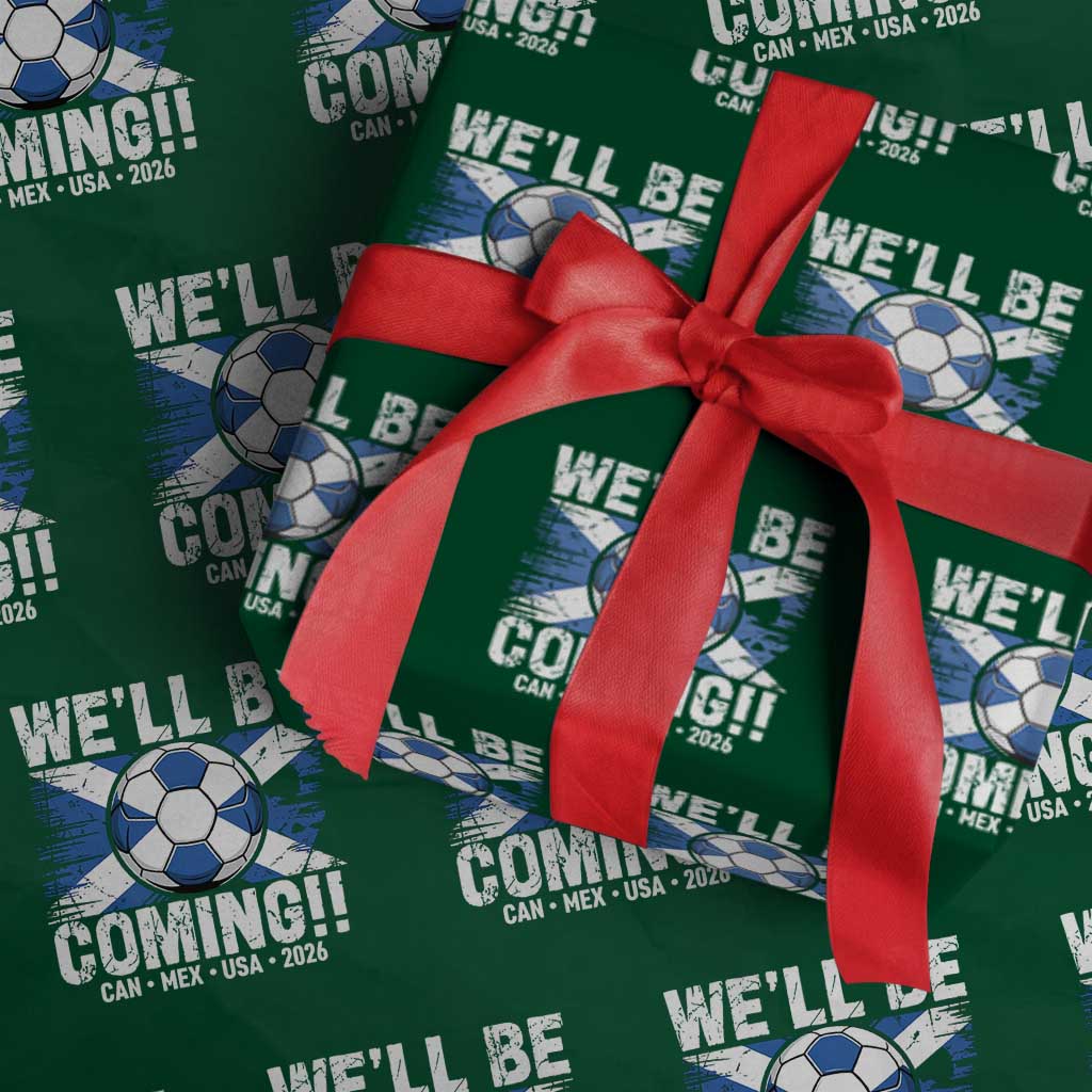 We’ll Be Coming Soccer Wrapping Paper Roll Scotland Flag Pride Football Fans - Wonder Print Shop