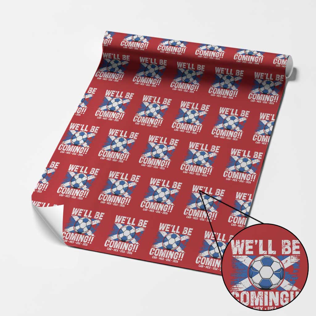 We’ll Be Coming Soccer Wrapping Paper Roll Scotland Flag Pride Football Fans - Wonder Print Shop