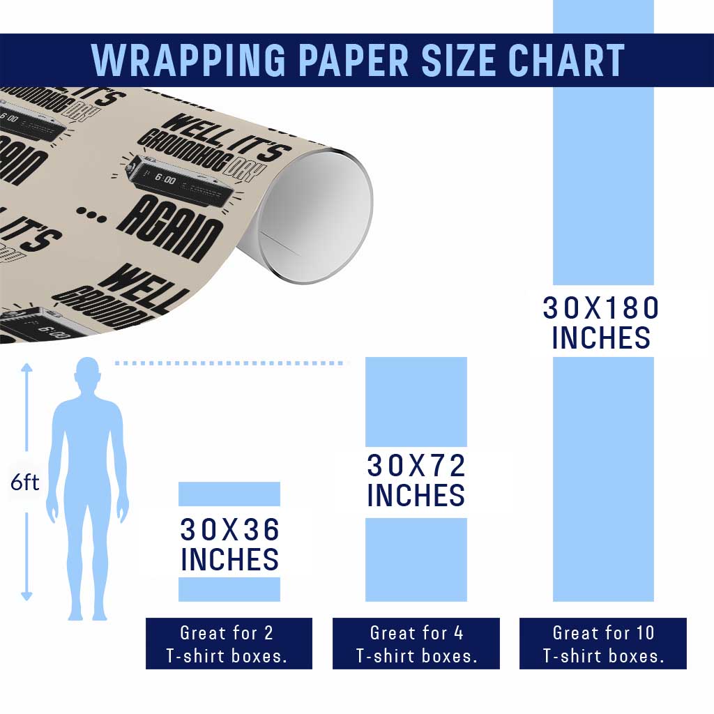 Well Its Groundhog Day Again Wrapping Paper Roll Funny Woodchuck Groundhog - Wonder Print Shop