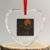 Wendigo Halloween Heart Crystal Glass Ornament Vintage Deer Skull Spooky Night Graphic