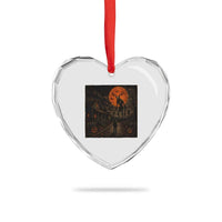 Wendigo Halloween Heart Crystal Glass Ornament Vintage Deer Skull Spooky Night Graphic