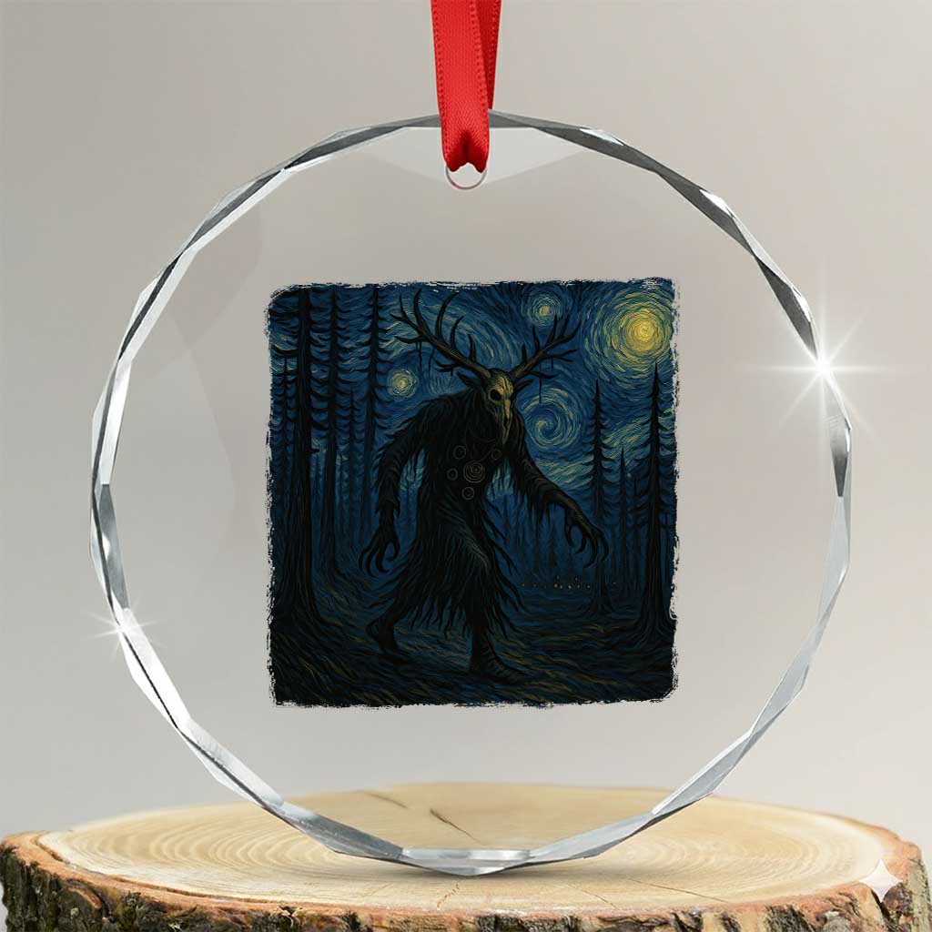 Wendigo Starry Night Crystal Glass Ornament Van Gogh Dark Fantasy Cryptid Lovers TS10
