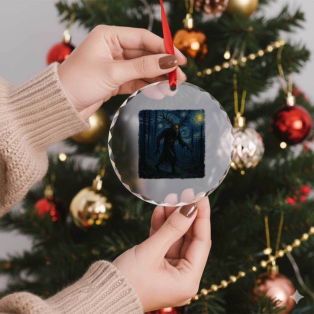 Wendigo Starry Night Crystal Glass Ornament Van Gogh Dark Fantasy Cryptid Lovers TS10