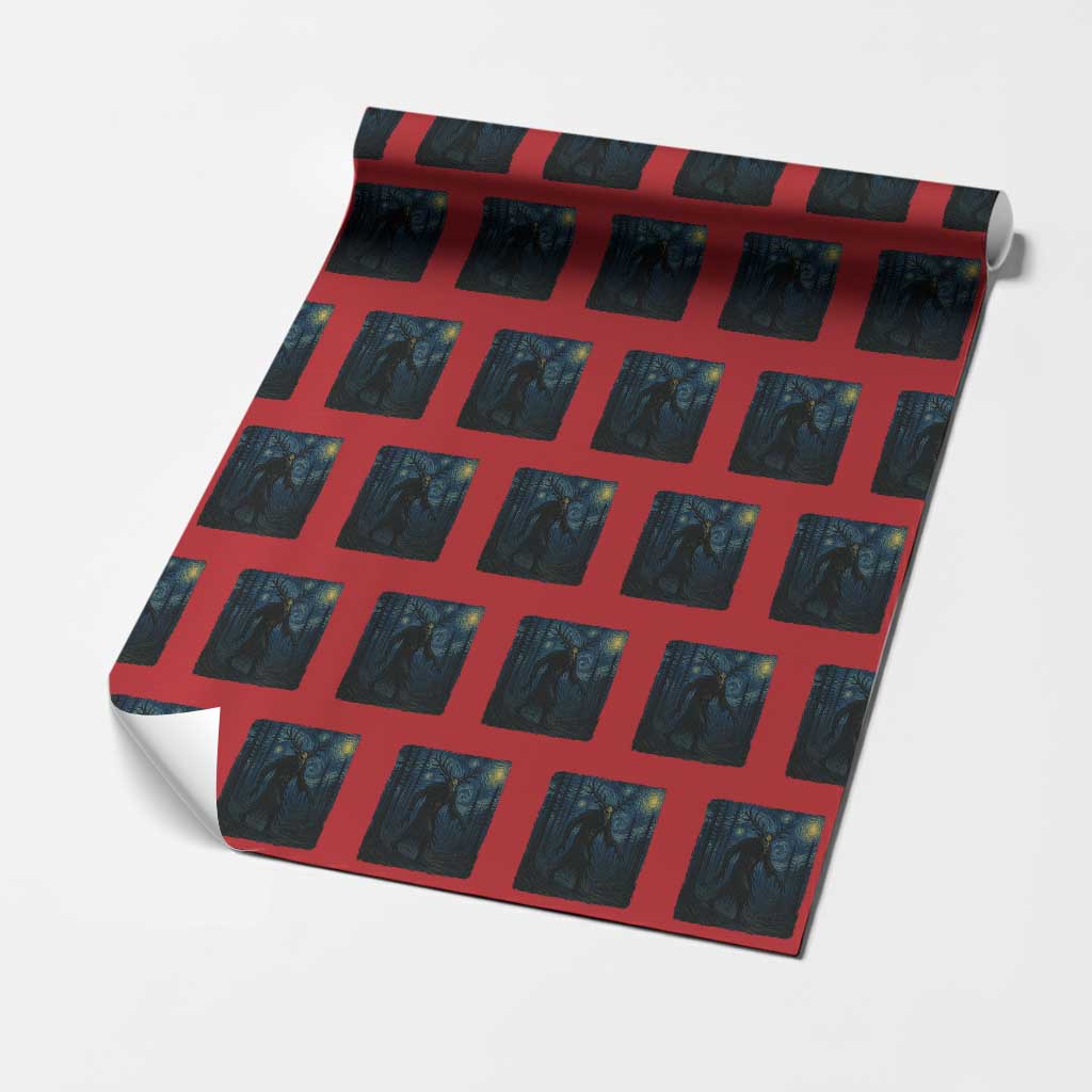 Wendigo Starry Night Wrapping Paper Roll Van Gogh Dark Fantasy Cryptid Lovers - Wonder Print Shop