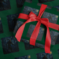 Wendigo Starry Night Wrapping Paper Roll Van Gogh Dark Fantasy Cryptid Lovers - Wonder Print Shop