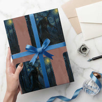 Wendigo Starry Night Wrapping Paper Roll Van Gogh Dark Fantasy Cryptid Lovers - Wonder Print Shop