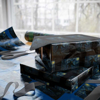 Wendigo Starry Night Wrapping Paper Roll Van Gogh Dark Fantasy Cryptid Lovers - Wonder Print Shop