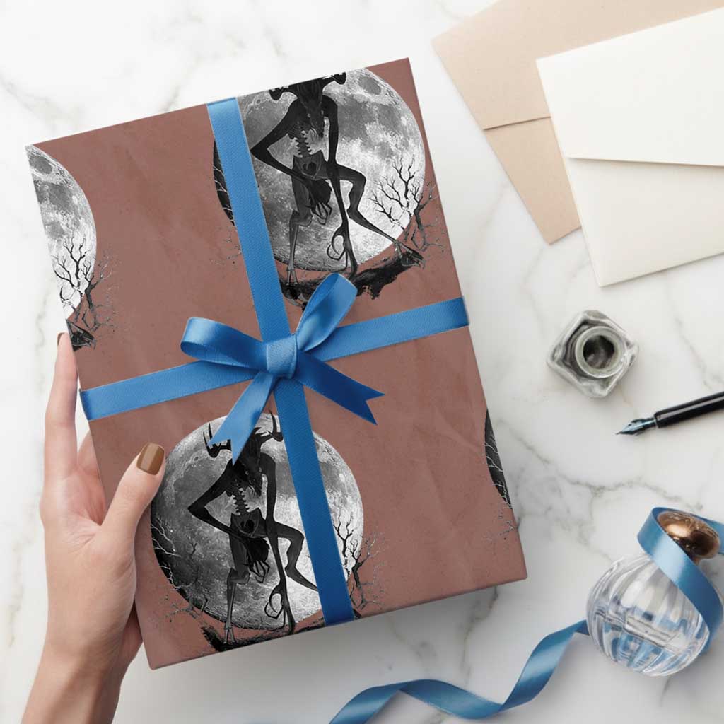 Wendigo Wrapping Paper Roll Cryptid Horror Moon Mythical Creature Halloween - Wonder Print Shop